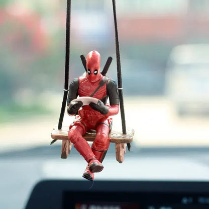 Disney Anime Figur Deadpool Auto Ornamente Schaukel Anhänger Dekor Auto Rückspiegel hängen Innen zubehör Modell Spielzeug Geschenk