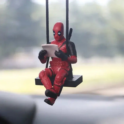 Disney Anime Figur Deadpool Auto Ornamente Schaukel Anhänger Dekor Auto Rückspiegel hängen Innen zubehör Modell Spielzeug Geschenk